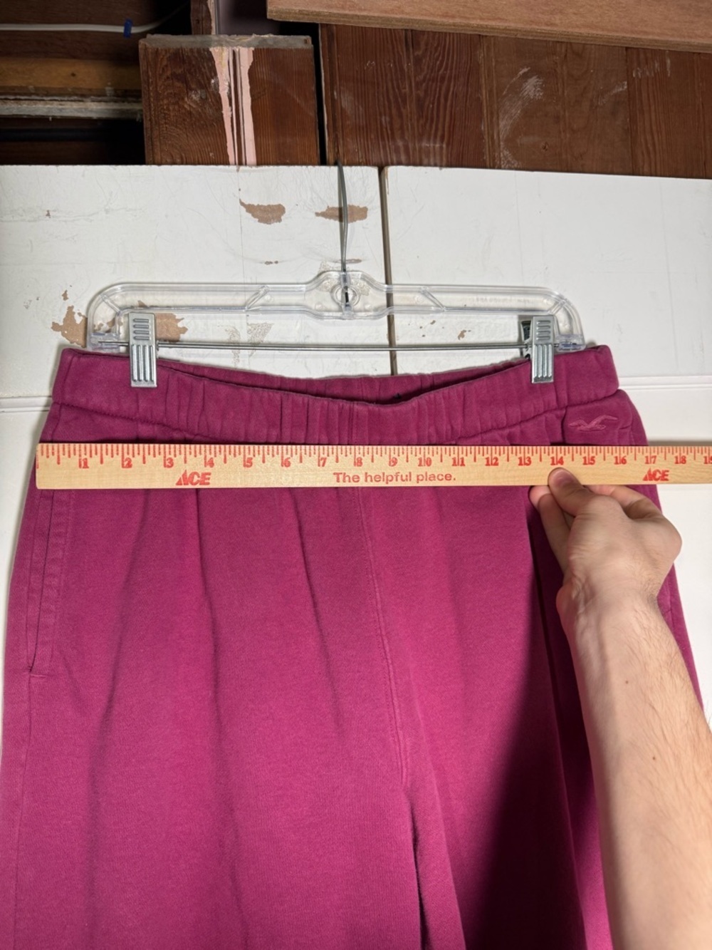 Hollister Cuffed Joggers Magenta Size Large Fleece Cozy Cotton Lounge - Picture 4 of 7